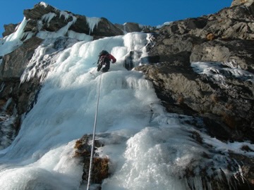 Ice climbing, Saas-Fee, 2007. Image © PlanetSKI